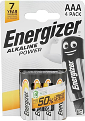 Energizer® Batterie Alcaline AAA Power | Micro LR03 1,5V | Confezione da 4 Pezzi | Alcaline e Manganese | Ideali per Dispositivi Elettronici