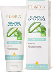 2 X Shampoo Delicato Flora Neutro 200 Ml con Succo di Aloe Vera Bio-Bdih - Ideale per Allergie e Pelli Sensibili, Compatibile con Oli Essenziali Puri 100%