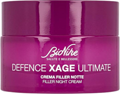 Bionike Defence Xage Ultimate - Crema Viso Filler Notte Anti Age, per Pelli Sensibili e Intolleranti, Contrasta le Rughe Profonde e Ripara la Cute, Dona Elasticità e Tonicità, 50 ml