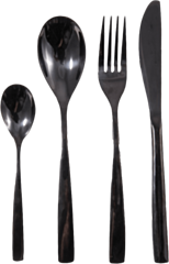 Set 12 Posate Eleganti in Plexiglass Modello Victoria di Colore Nero