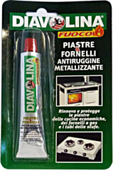 Pulitore e Lucidante Antiruggine Metalizzante Diavolina per Piastre e Fornelli a Gas - Facco Giuseppe & C. S.P.A. - Pasta Specifica per Cucine Economiche e Tubature di Stufe - 50 g
