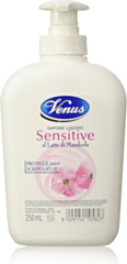 Sapone Liquido Delicato Venus Sensitive per Viso e Mani, 250 ml - Confezione da 12 Pezzi