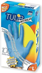Tulip Guanti monouso nitrile colore blu - misura L 100 paia X 10 Pezzi