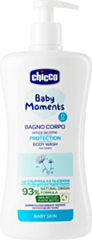 4 X Chicco Baby Moments Bagnoschiuma per Bambini 0+ Mesi, 500 ml - Formula Naturale senza Lacrime con Estratto di Calendula e Proprietà Emolienti