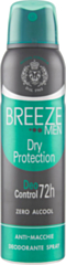 4 X Deodorante Spray Uomo Breeze Dry Protection, Antitraspirante Efficace 150ml - Freschezza Duratura