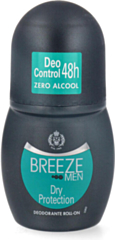 Breeze Men Dry Protection Lufterfrischer Roll-on 48h 0% Alkohol 50ml X 6 Pezzi