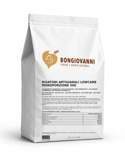 Rigatoni Artigianali LowCarb Monoporzione 50g