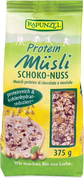 Muesli proteico al cioccolato e nocciole 375 g BIO