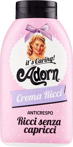 3 X Crema per Ricci Anticrespo Adorn Caring Senza Capricci, 200 ml - Trattamento Idratante Definizione Ricci