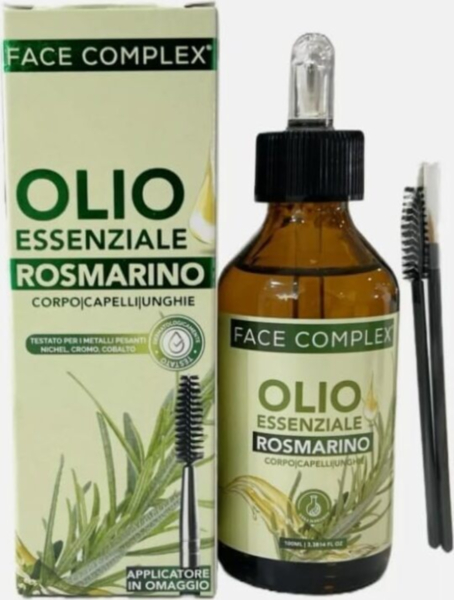 Olio Essenziale di Rosmarino per Corpo, Capelli e Unghie, 100ml, con Applicatori X 12 Pezzi