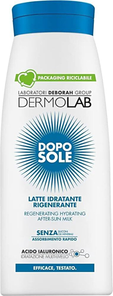 Deborah Dermolab Sun Latte Doposole Idratante Rigenerante, Assorbimento Rapido, Senza Siliconi, 400 ml