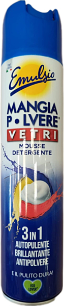 Mousse Pulente MANGIAPOLVERE EMULSIO GLAS Spray 400 ml Elimina Polvere e Sporco