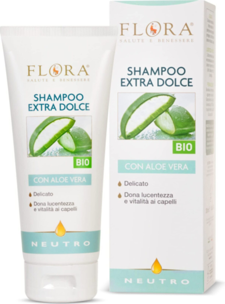 Shampoo Delicato Flora Neutro 200 Ml con Succo di Aloe Vera Bio-Bdih - Ideale per Allergie e Pelli Sensibili, Compatibile con Oli Essenziali Puri 100%