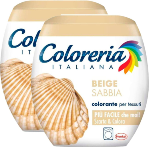 COLORERIA ITALIANA SCARTA & COLORA COLORANTE PER TESSUTI IN POLVERE BEIGE SABBIA 350 GR. X 6 Pezzi