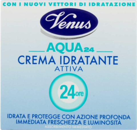 Crema Idratante Intensiva AQUA 24 Ore - Idratazione Profonda e Protezione, Effetto Imediato di Freschezza e Luminosità per la Pelle 50ml