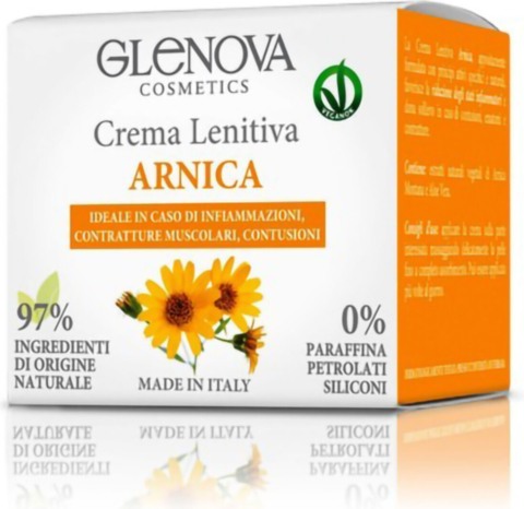 Crema Lenitiva all'Arnica GLENOVA Cosmetics - Trattamento Efficiente per Infiammazioni, Contratture Muscolari e Contusioni - Confezione da 3 Pezzi