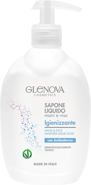 Sapone Liquido Igienizzante Glenova per Mani e Viso, Confezione da 12 Pezzi, 500ml Ciascuno - Protezione Avanzata
