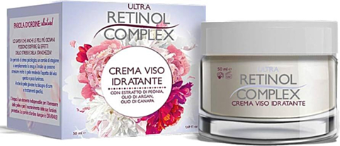 Crema Viso Idratante 50ml con Estratto di Peonia, Olio di Argan e Canapa - Retinol Complex - Idratazione Profonda per tutti i Tipi di Pelle
