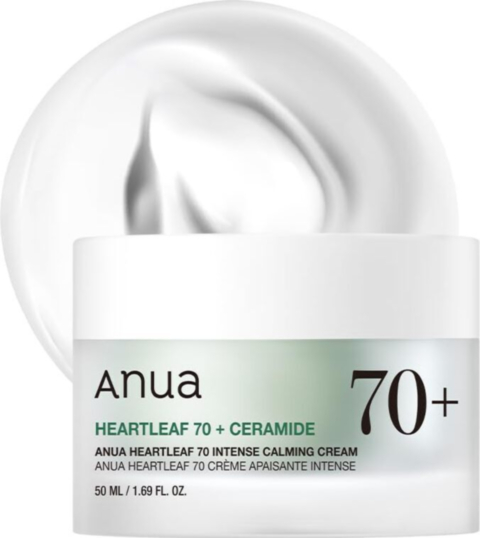 Crema Calmante Intensa ANUA Heartleaf 70 con Ceramide e Pantenolo, Estratto di Heartleaf - Cura della Pelle Coreana Idratante e Riparatrice (50ml / 1.69Fl. Oz, Confezione da 3 Pezzi)