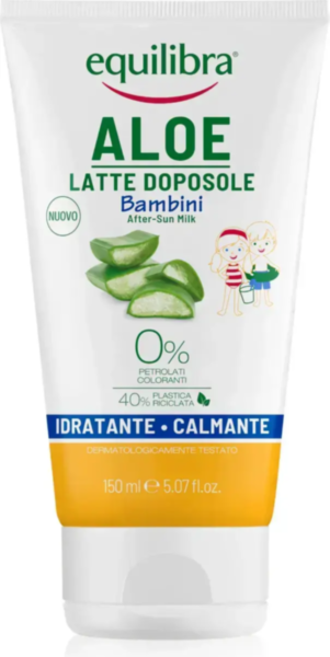 Equilibra Latte Doposole per Bambini con Aloe Vera - Idratante e Calmante, Senza Petrolati e Siliconi, 150 ml in Tubo