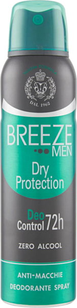 Deodorante Spray Uomo Breeze Dry Protection, Antitraspirante Efficace 150ml - Freschezza Duratura