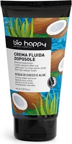Crema Fluida Dopo Sole Bio Happy - Idratante con Acqua di Cocco e Aloe - Cura della Pelle Naturale