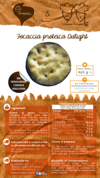 2 Basi pronte per focaccia proteica Dulight - 460g