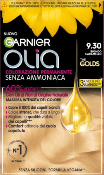 Tinta Capelli Garnier Olia 9.30 Biondo Caramello - Colorazione Permanente Senza Ammoniaca
