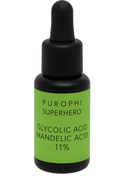 Siero Viso Antietà PUROPHI SUPERHERO con Acidi Glicolico e Mandelico 11% - Flacone da 15ML