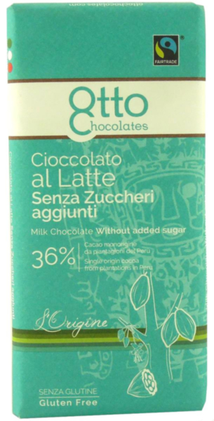 Cioccolato al latte al Maltitolo 36% 100g BIO senza glutine