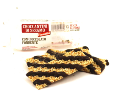 Barretta al sesamo con cioccolato fondente 60g senza glutine