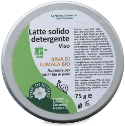 Latte detergente solido alla bava di lumaca 75 g BIO