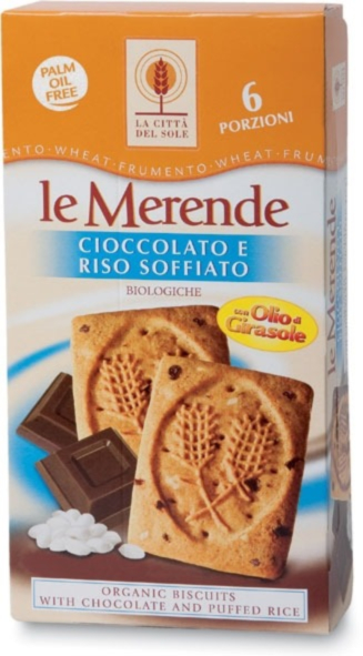 Le merende - cioccolato e riso soffiato 215 g BIO
