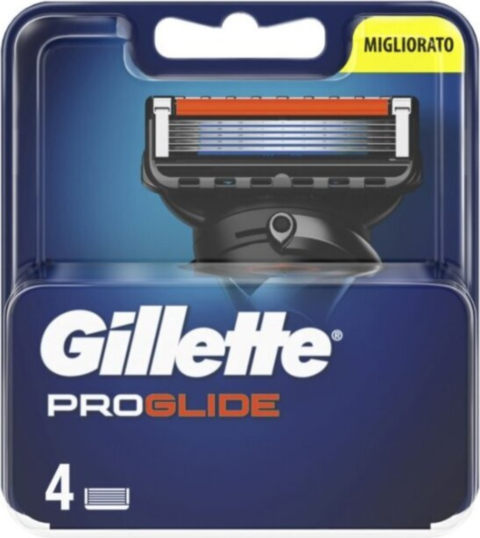 Lame di Ricambio Gillette ProGlide x 4 - Confezione Multipack, Compatibili con Rasoi Gillette Fusion ProGlide