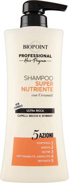 Shampoo Biopoint Professional Super Nutriente 400ml con Dosatore - Idratazione Intensa per Capelli