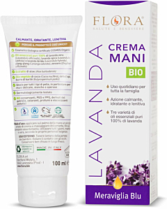 Crema Mani Blu - Lavanda, 100 ml - Crema mani calmante, idratante e lenitiva. Tre varietà di oli essenziali puri 100% di lavanda, 1