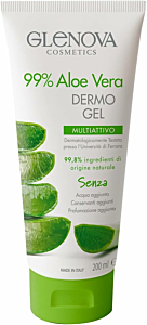 Glenova Cosmetics Dermo Gel Multiattivo 99% Aloe Vera Dermatologicamente Testato Senza Conservanti ne Profumazione - Flacone da 200ml