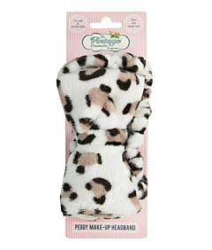 "The Vintage Cosmetic Company - Peggy Makeup Headband | Comfortable & Soft Hair Holder | Stylish Leopard Print for Makeup Application"
