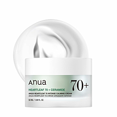 Crema Calmante Intensa ANUA Heartleaf 70 con Ceramide e Pantenolo - Estratto di Heartleaf per Cura della Pelle Coreana - Idratante e Riparatrice (50ml / 1.69 Fl. Oz)