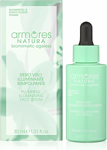 "Siero Viso Antiage Armores Natura Biomimetic Ageless - Illuminante e Rimpolpante con Estratto di Giglio di Mare, Pino Marittimo, NMF, Phytosqualane e Biolina - Ideale per Pelli Sensibili - Made in Italy, 30 ml"