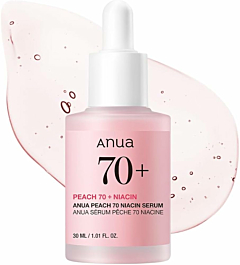 Siero Viso Illuminante e Idratante ANUA alla Niacinamide e Estratto di Pesca 70 - 30 ml - Ideale per la Pulizia Quotidiana della Pelle - 1,01 fl. oz.