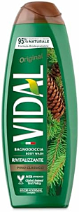 Vidal - Bagnoschiuma Original Pino Classico, Formula Rivitalizzante, Fragranza Pino, Dermatologicamente Testato, 500ml