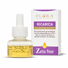 FLORA Zeta free Ricarica per diffusore, 25 ml Per un’estate serena, liberi dalle zanzare Con miscela di oli essenziali 100% puri. Fresco e gradevole aroma che rende l’ambiente sfavorevole alle zanzare