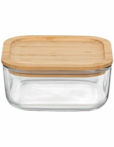 Contenitore Vetro Con Coperchio Bamboo