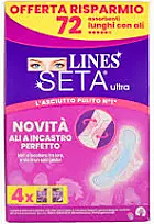 ASSORBENTI LINES SETA ULTRA  LUNGO CON ALI INCASTRO PERFETTO  PACCO SCORTA X 72 PZ.
