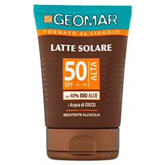 Geomar Bio Latte Solare Protezione Alta F.P. 50, Formato da Viaggio 75ml - Crema Solare Biologica