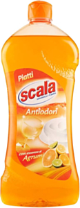 Detergente per Piatti Scala Antiodori con Essenza di Agrumi, 750ml - Elimina Odori, Freschezza Prolungata