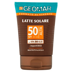 Geomar Bio Latte Solare Protezione Alta F.P. 10, Formato da Viaggio 75ml - Crema Solare Biologica