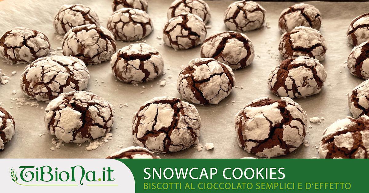 Snowncap cookies - biscotti al cioccolato fondente